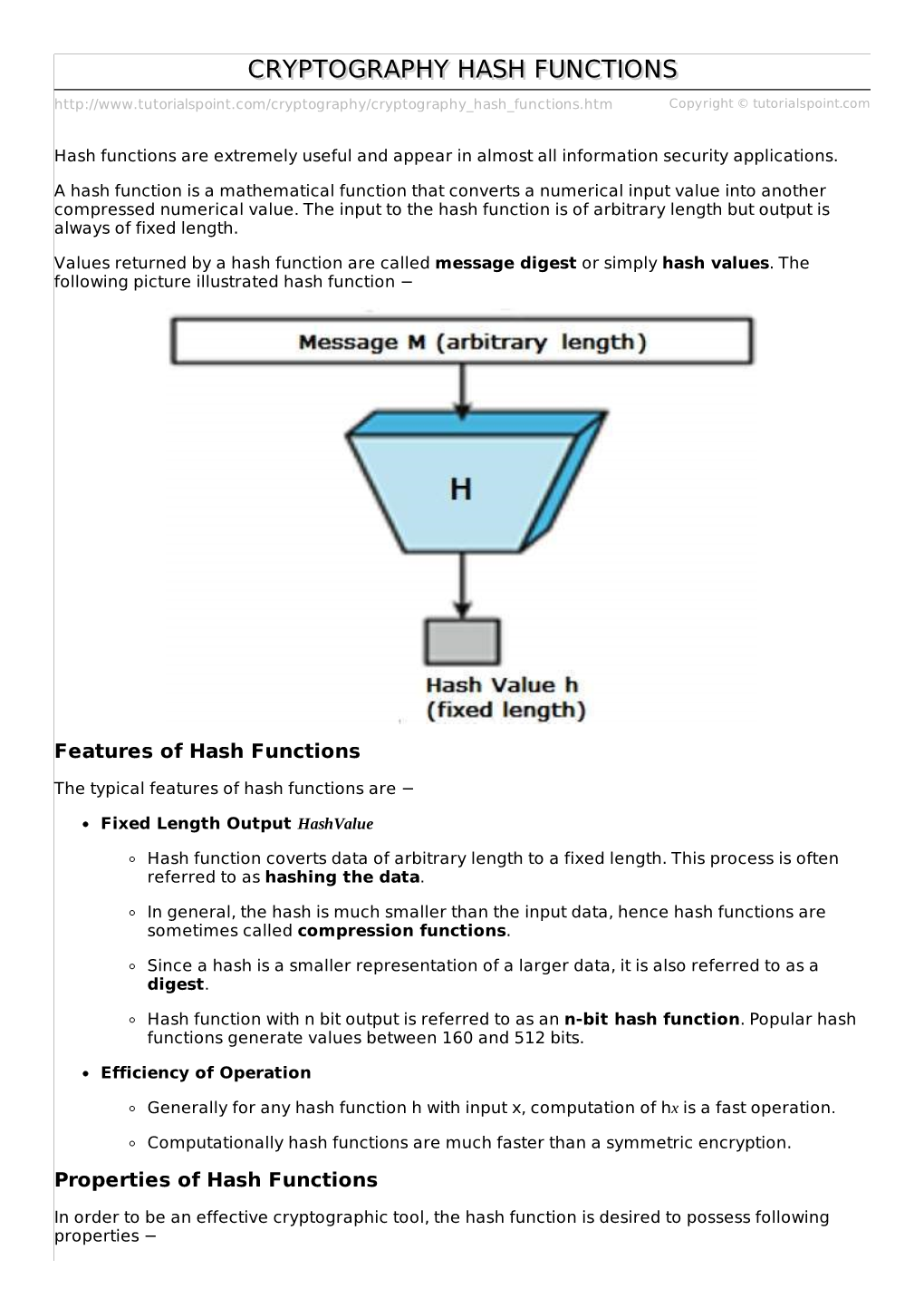 Cryptography Hash Functions