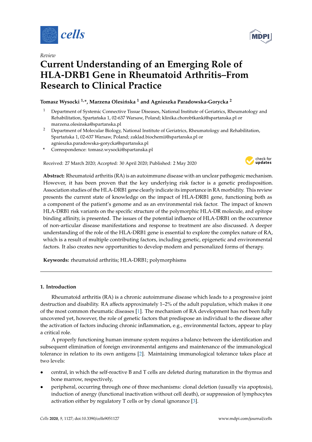 Current Understanding of an Emerging Role of HLA-DRB1 Gene in Rheumatoid Arthritis–From Research to Clinical Practice