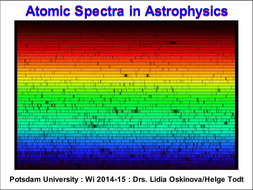 Atomic Spectra in Astrophysics