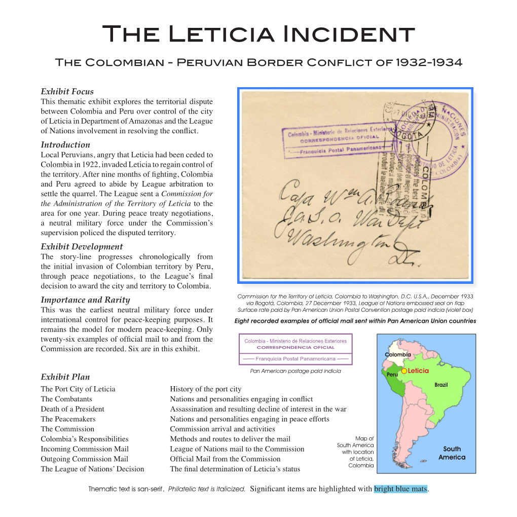 The Leticia Incident