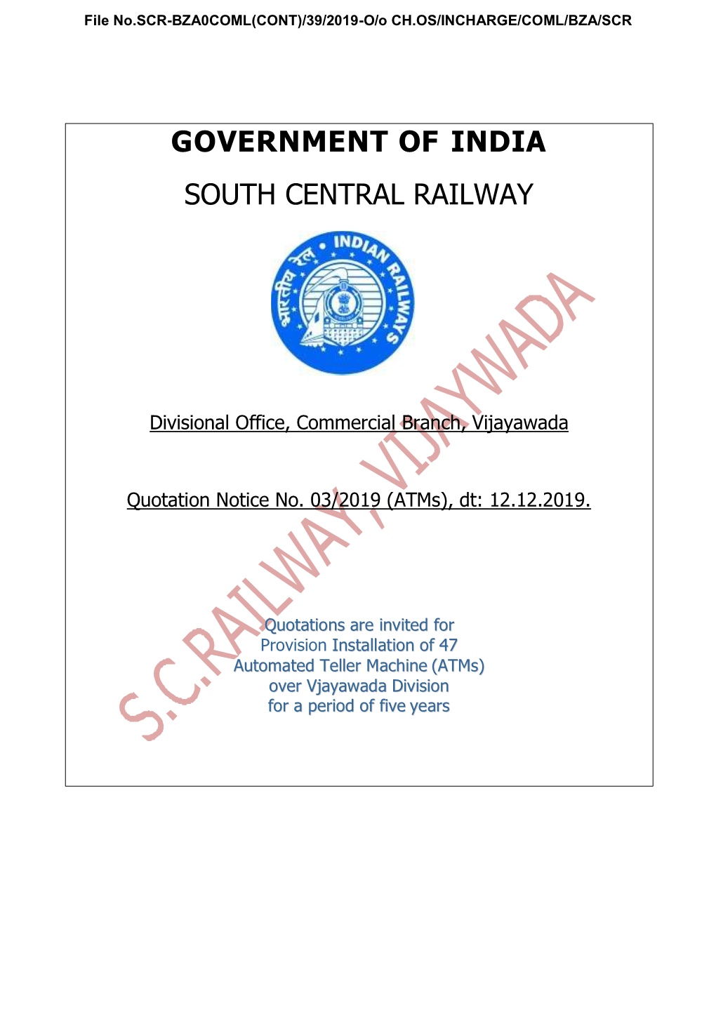 Government of India South Central Railway
