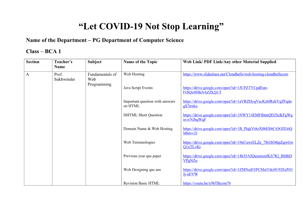 “Let COVID-19 Not Stop Learning”