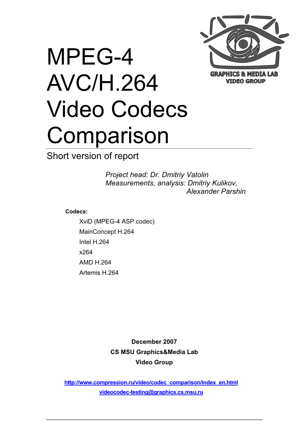 H.264 Codec Comparison
