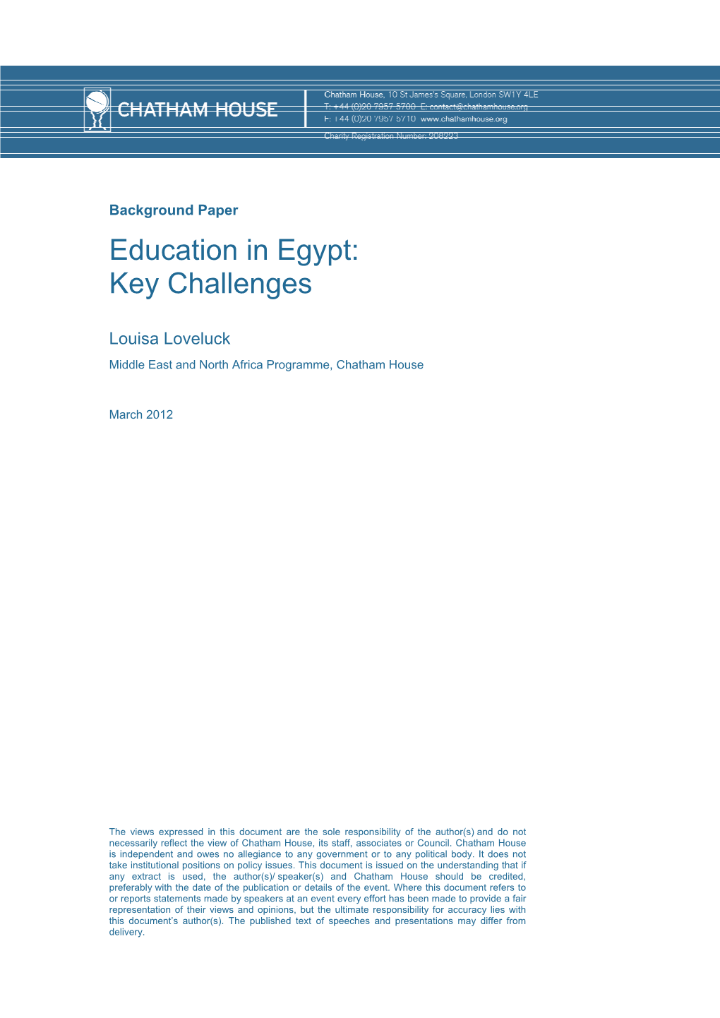 Education in Egypt: Key Challenges