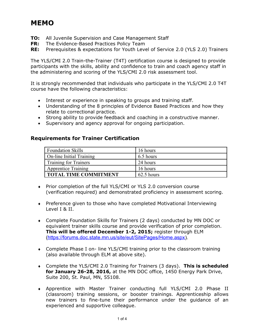 YLS/CMI Master Trainer Application