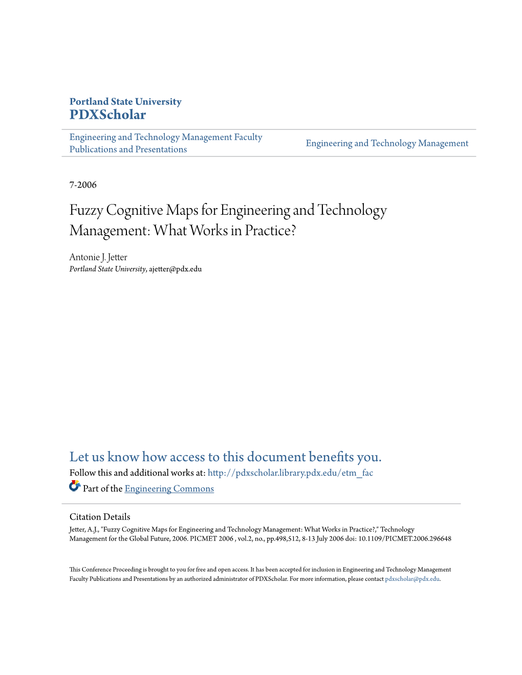 Fuzzy Cognitive Maps for Engineering and Technology Management: What Works in Practice?
