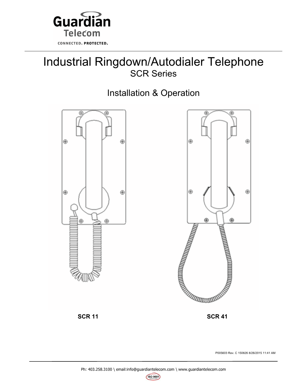 Industrial Ringdown/Autodialer Telephone SCR Series