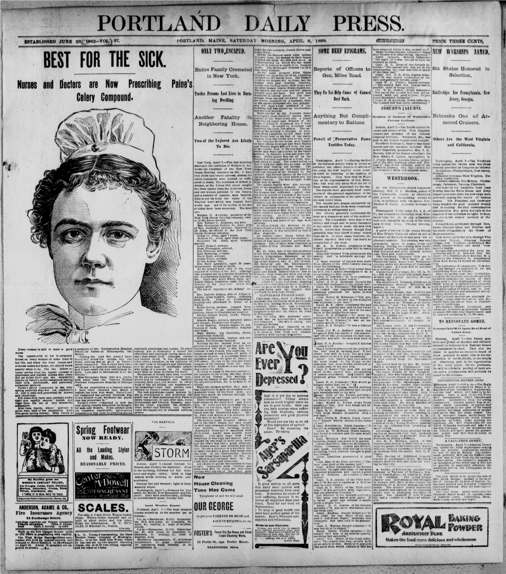 Portland Daily Press: April 8, 1899