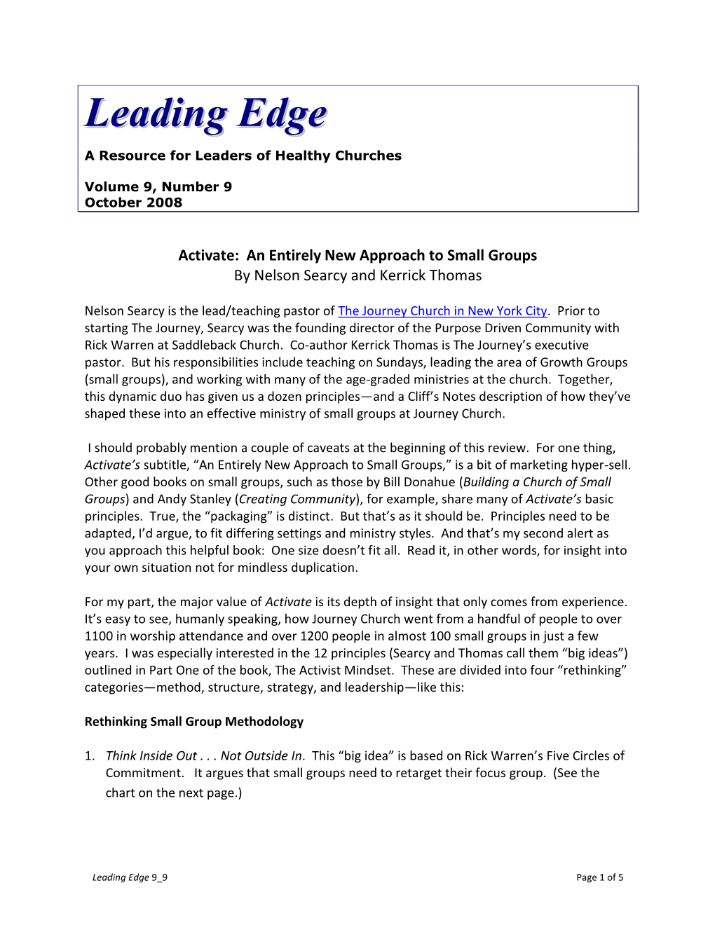 Leading Edge 9 9 Page 1 of 5 Core