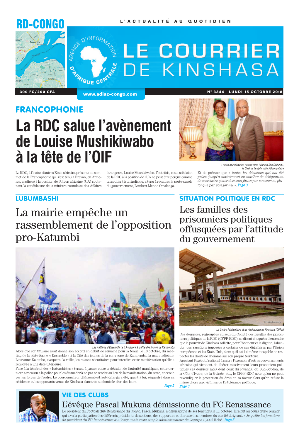 La RDC Salue L'avènement De Louise Mushikiwabo À La Tête De L'oif