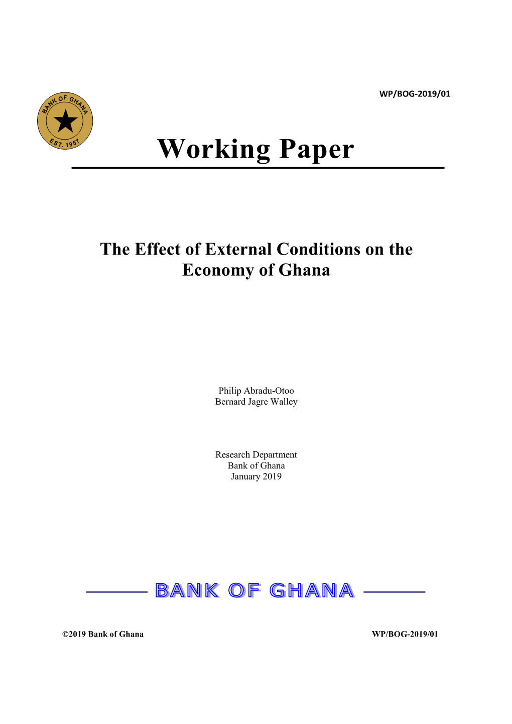 The Effect of External Conditions on the Economy of Ghana