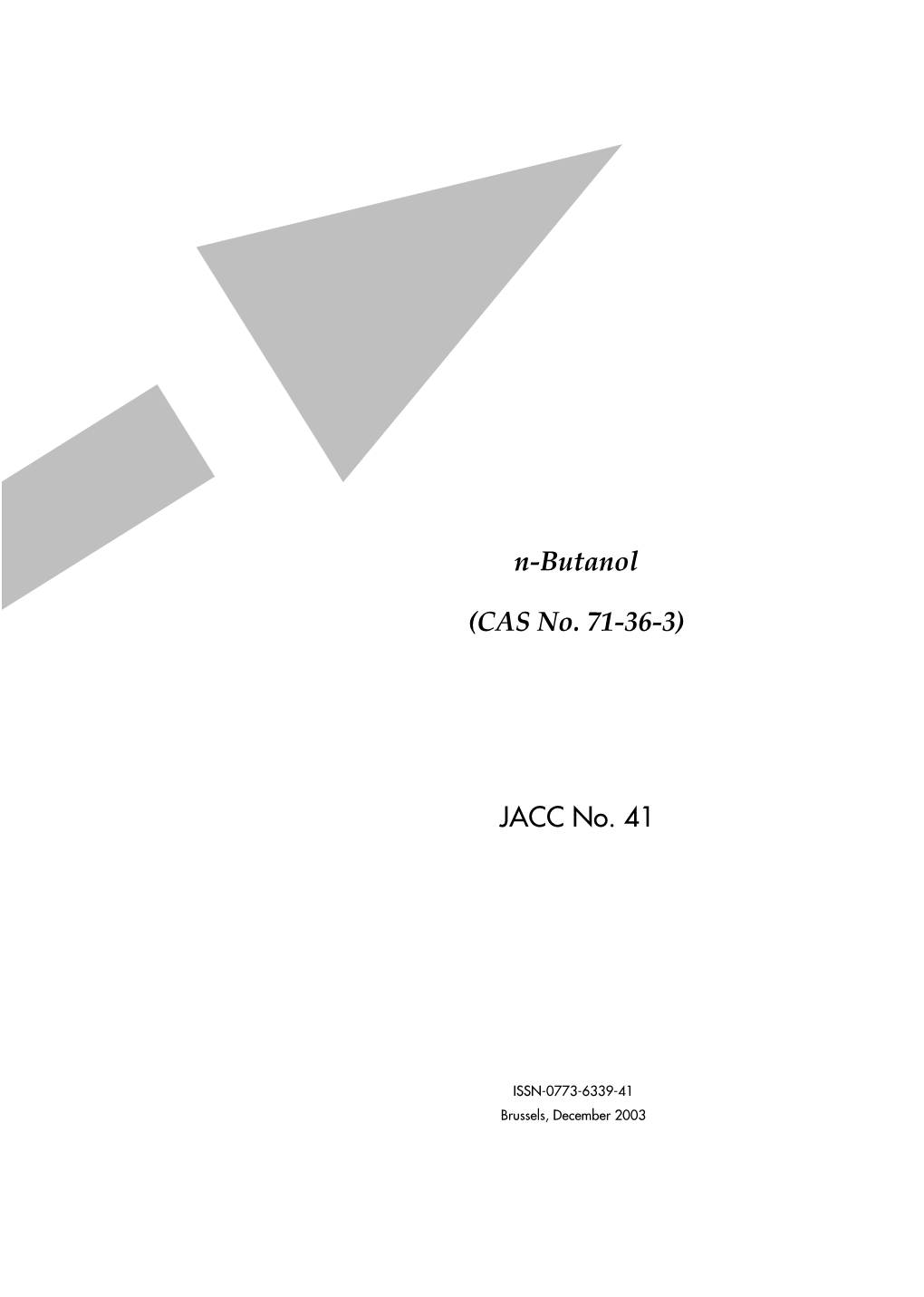 JACC No. 41 N-Butanol (CAS No