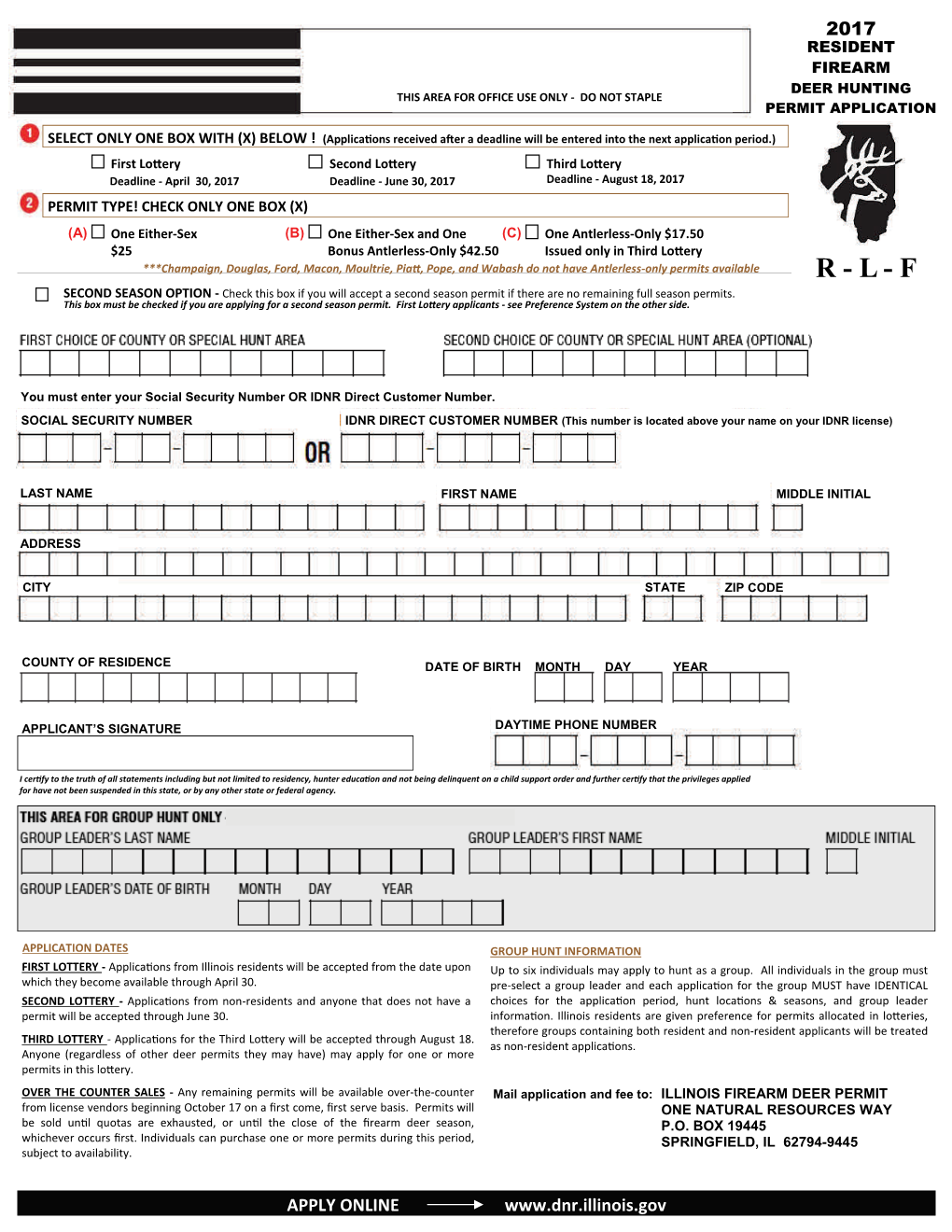 Mail-In 2017 Resident Firearm Applications