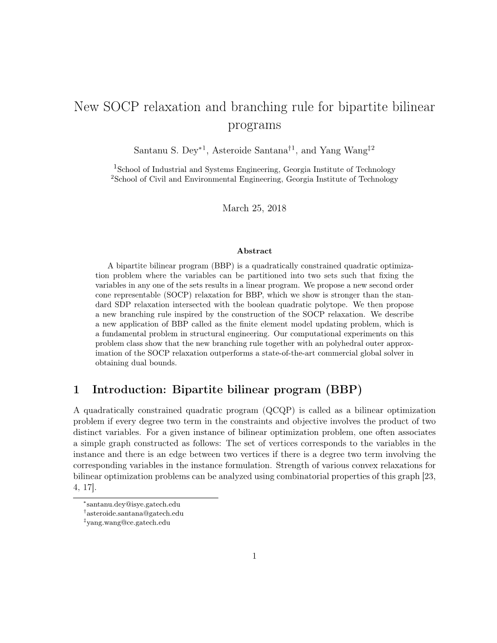 New SOCP Relaxation and Branching Rule for Bipartite Bilinear Programs