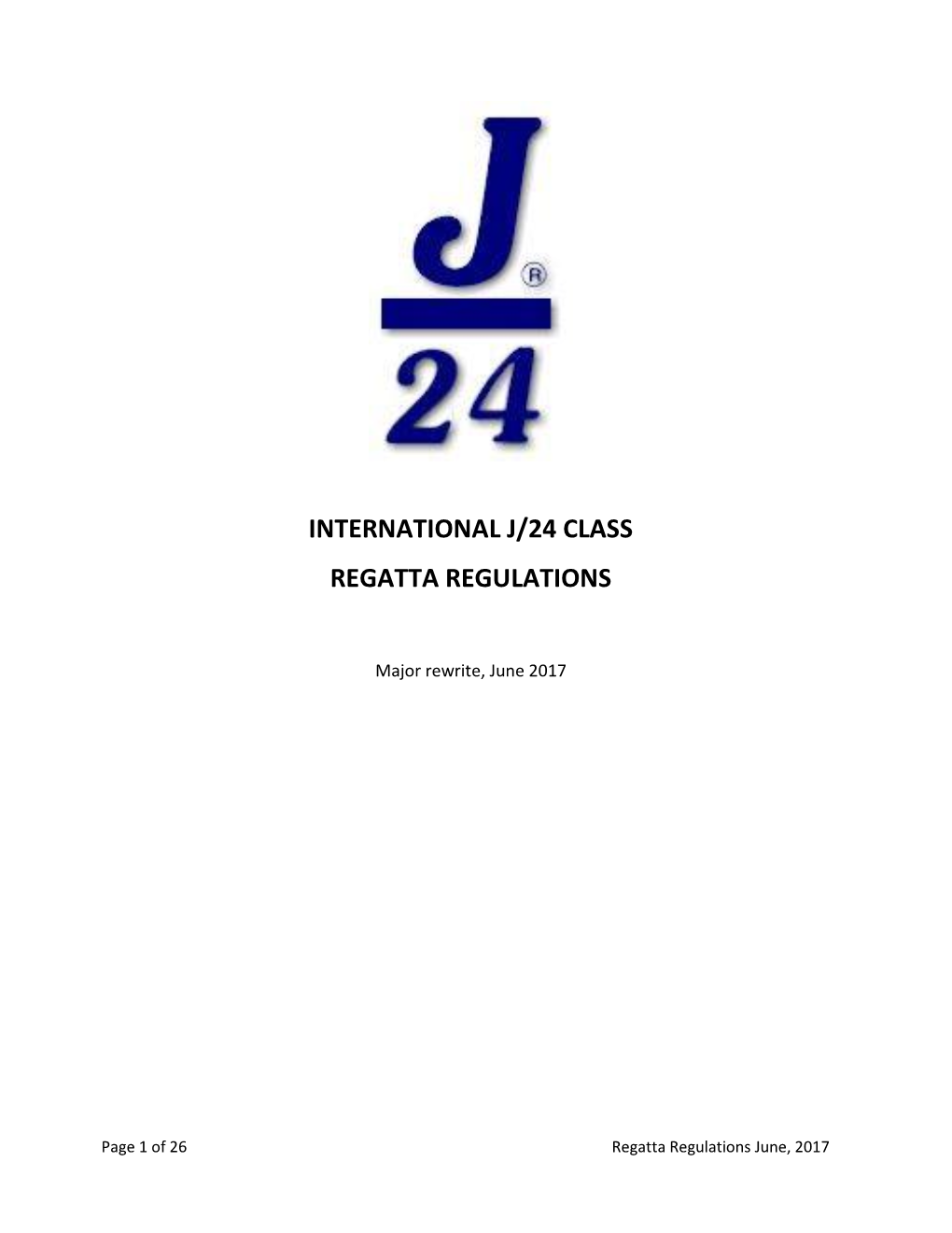 International J/24 Class Regatta Regulations