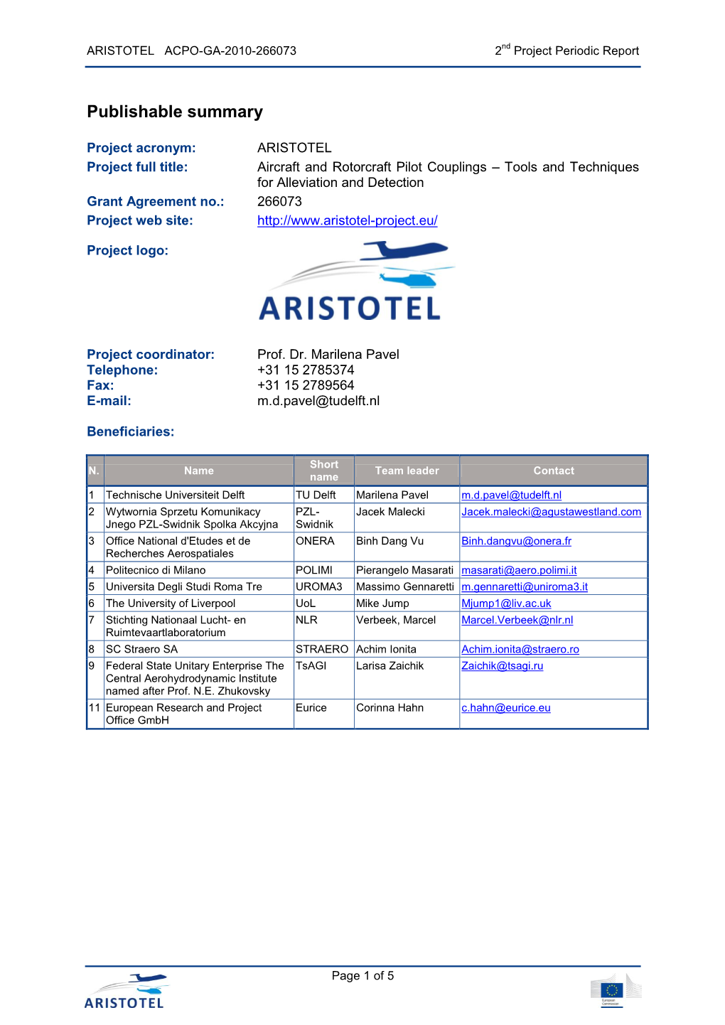 Publishable Summary