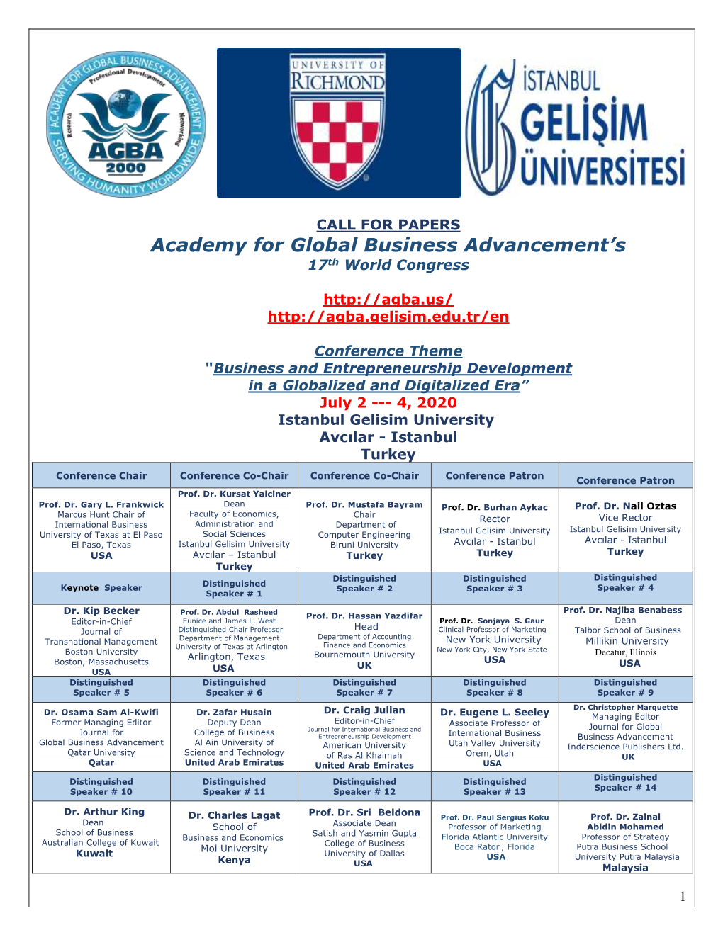 Academy for Global Business Advancement's