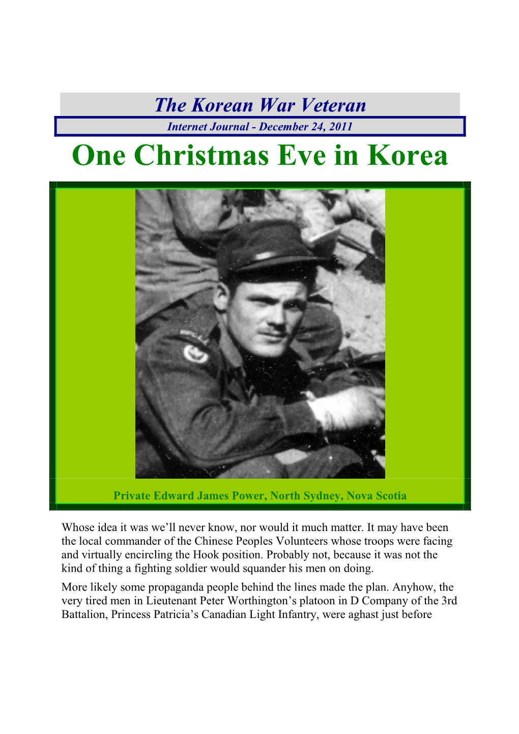 One Christmas Eve in Korea