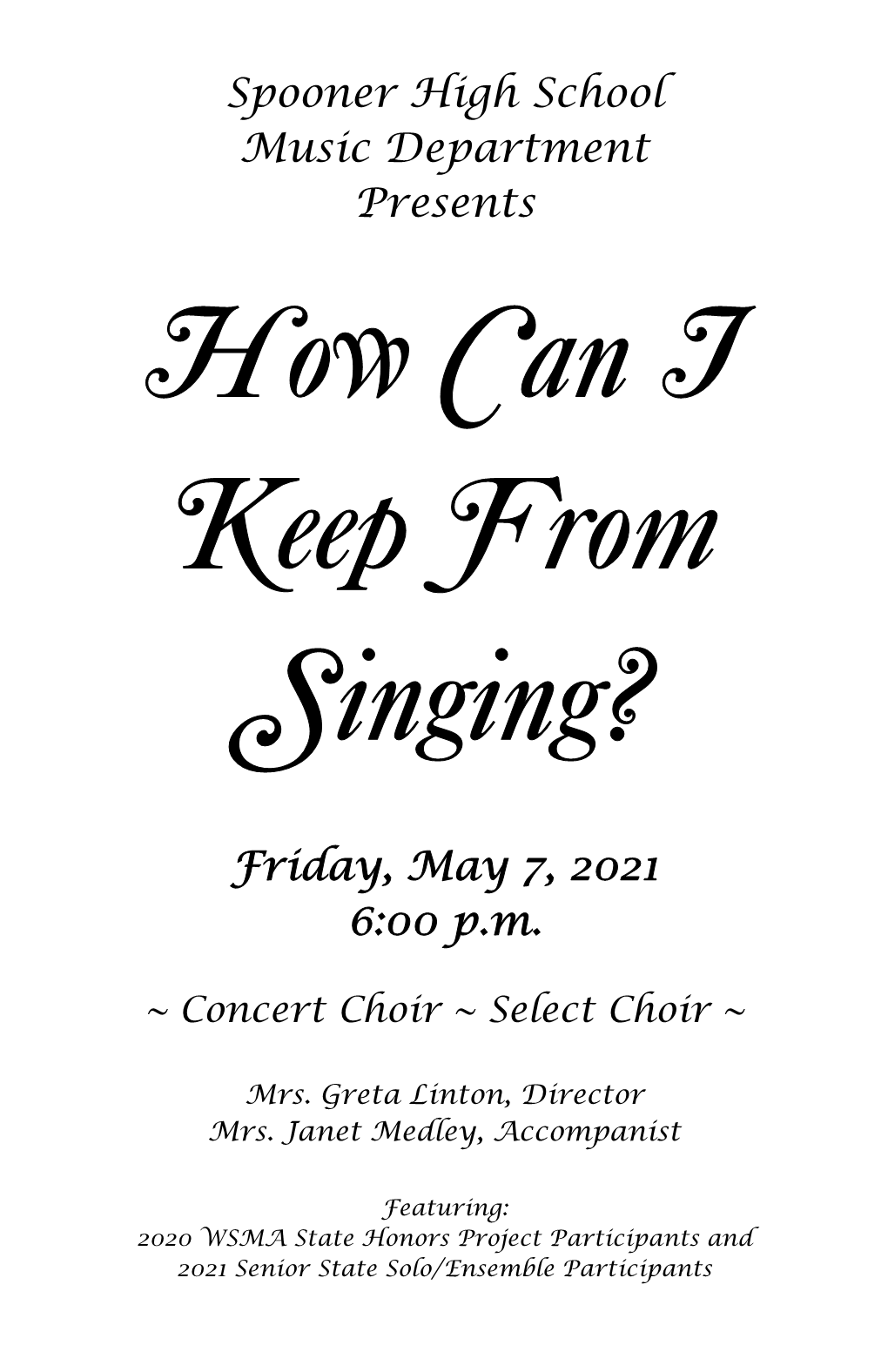 How Can I Keep from Singing?