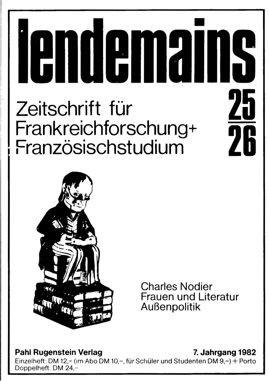 Zeitschrift Tür Frankreichforschung+ Französischstudium