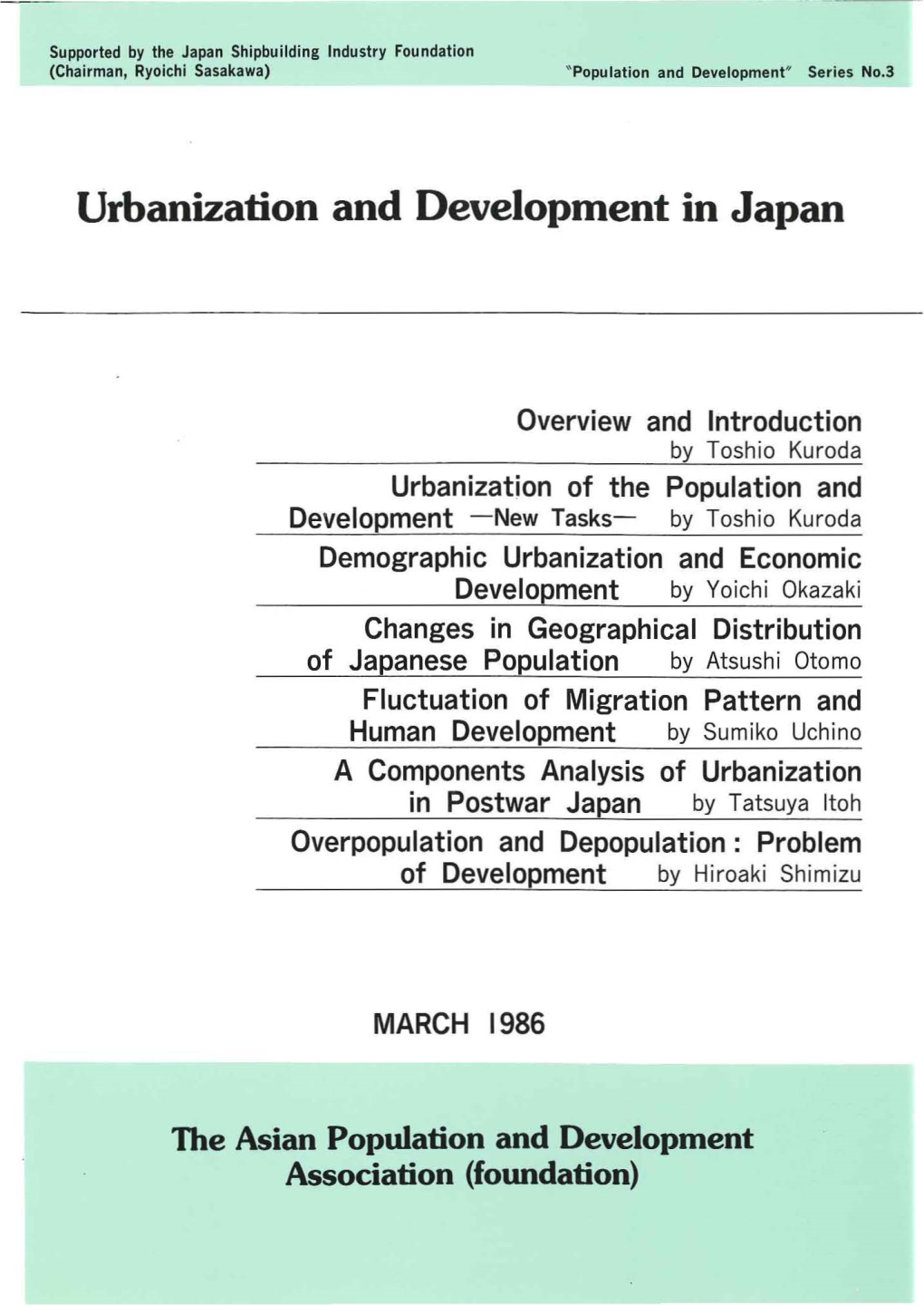 Urbanization and Development in Japan