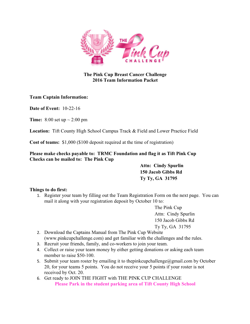 The Pink Cup Breast Cancer Challenge