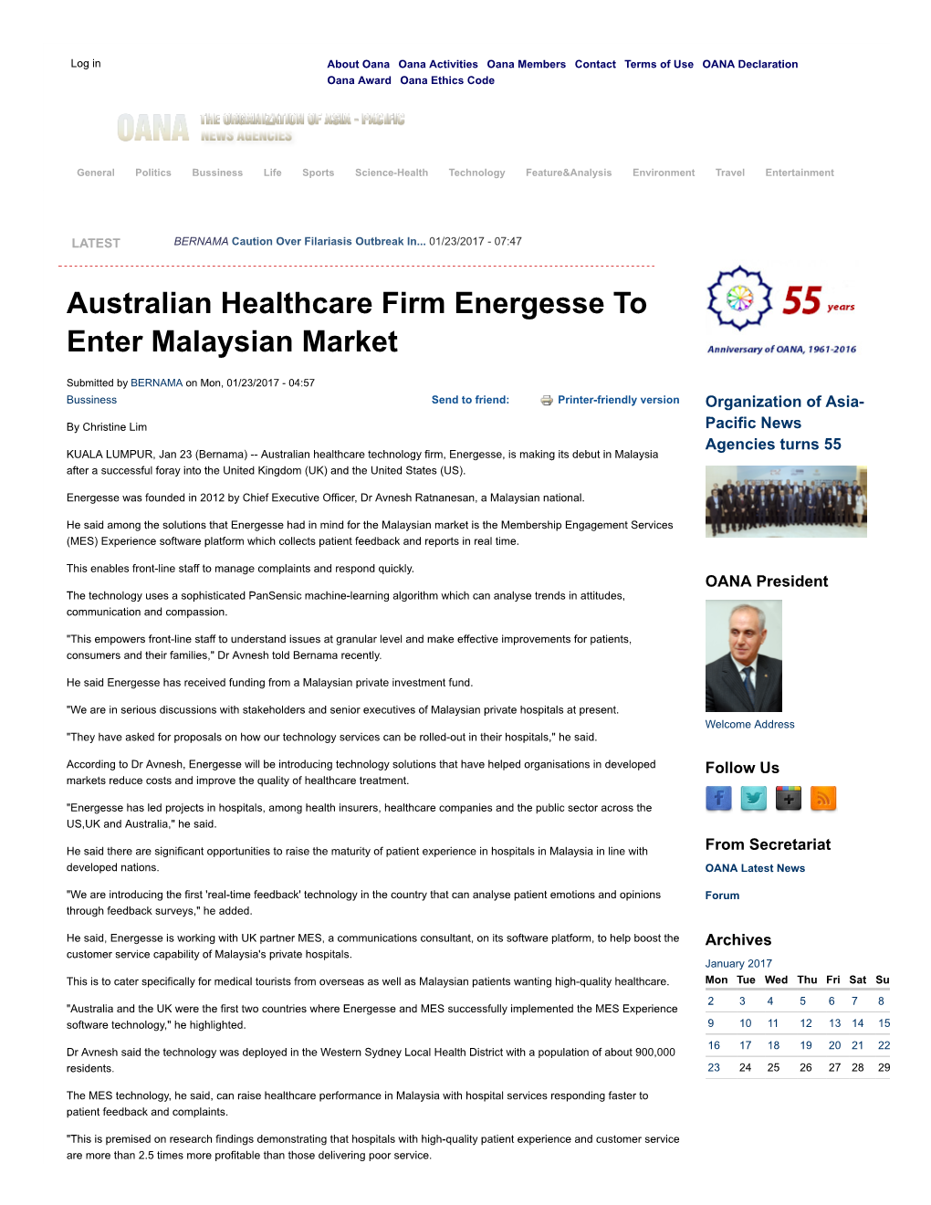 Australian Healthcare Firm Energesse to Enter Malaysian Market