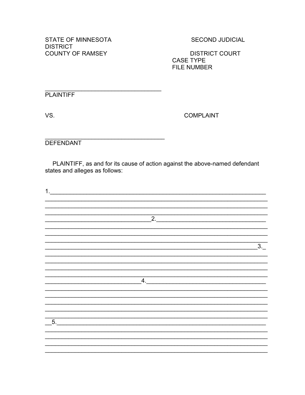 State of Minnesota Second Judicial District