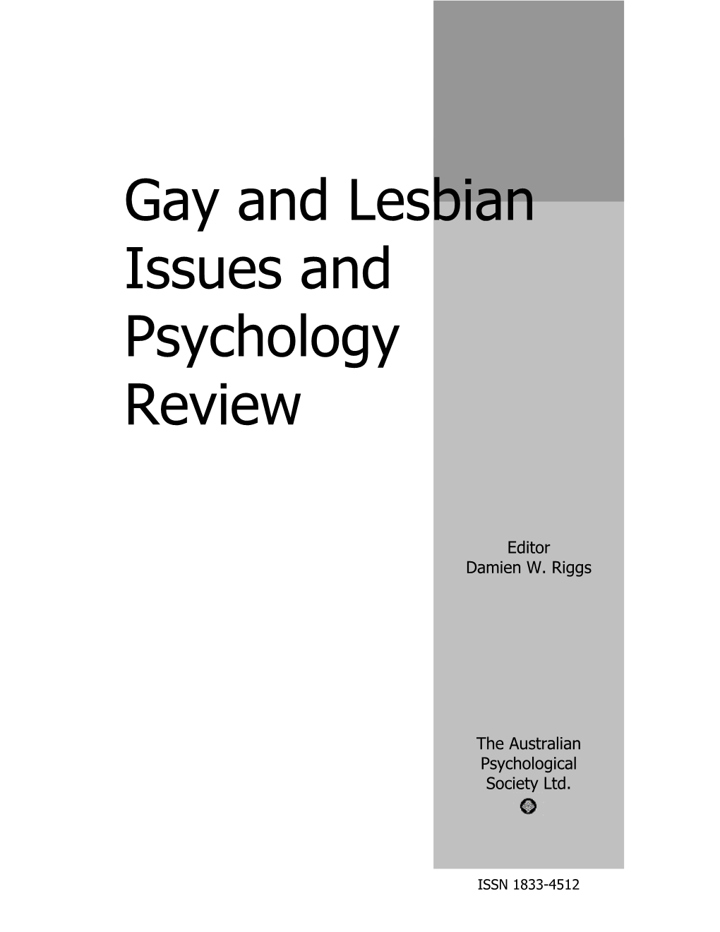 Gay and Lesbian Issues and Psychology Review