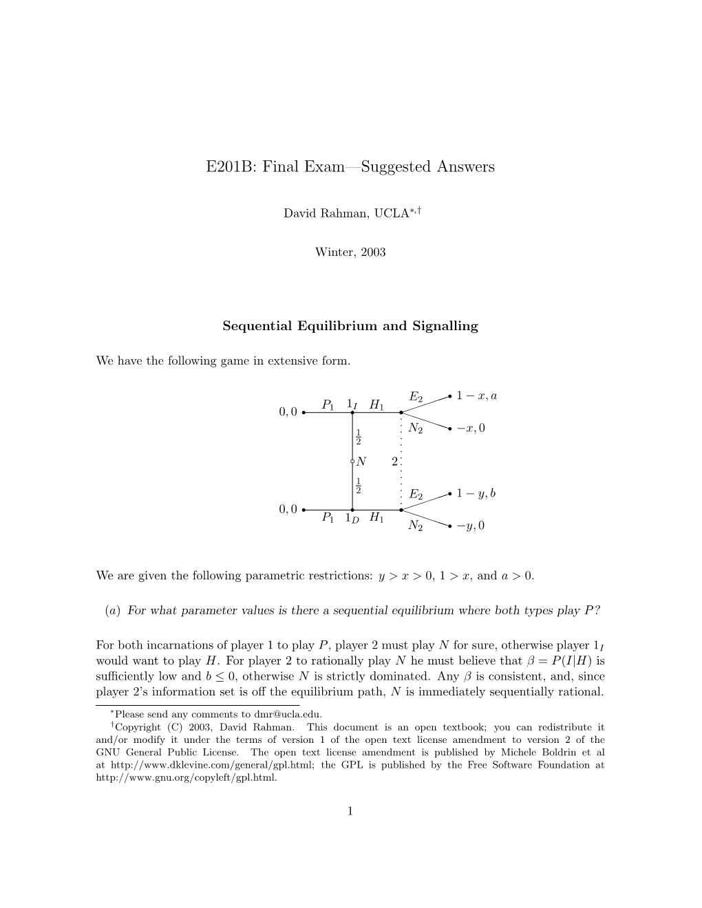 Final Exam—Suggested Answers