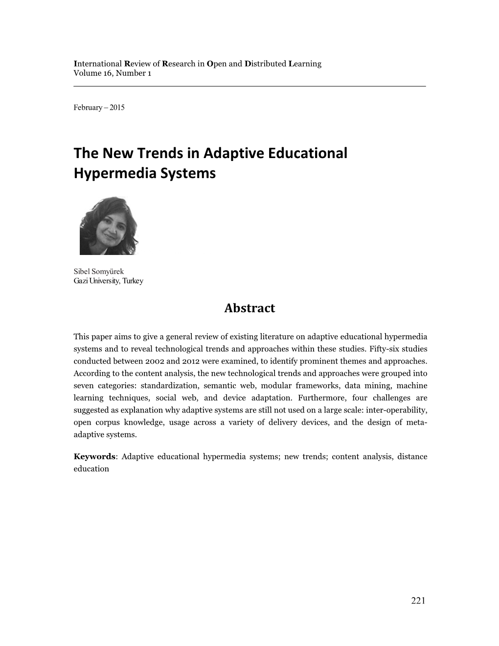 The New Trends in Adaptive Educational Hypermedia Systems