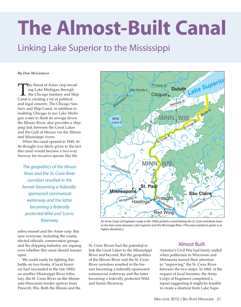 The Almost-Built Canal: Linking Lake Superior to the Mississippi