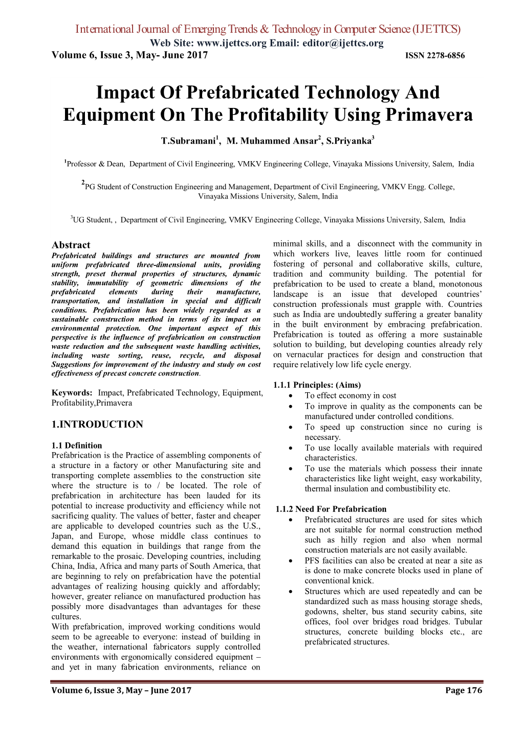 Impact of Prefabricated Technology and Equipment on the Profitability Using Primavera