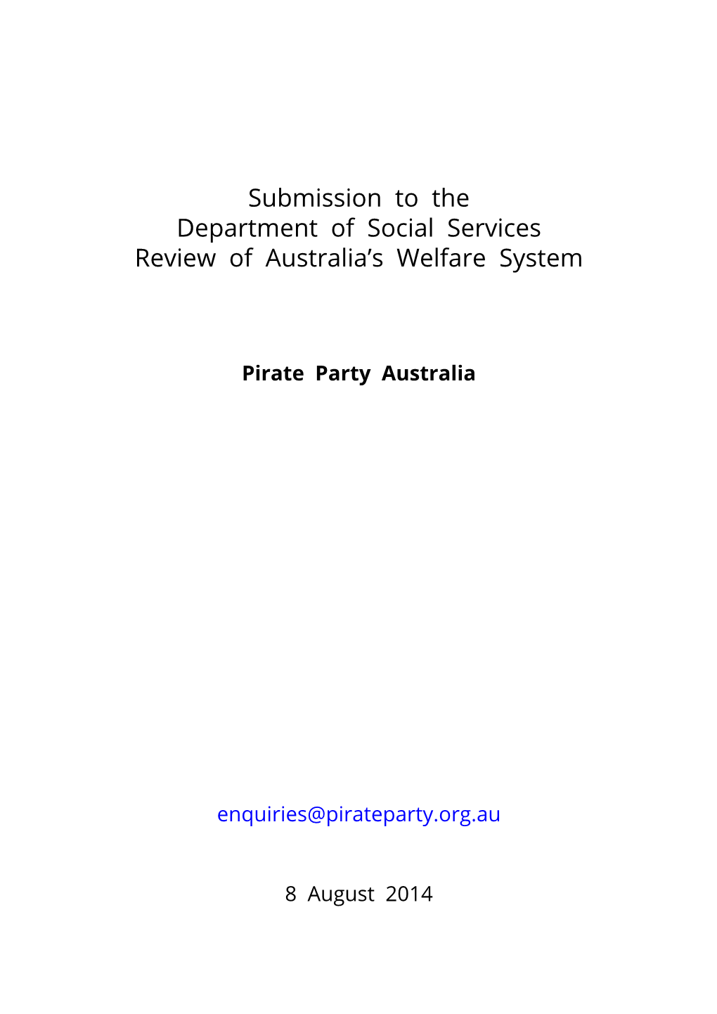 Review of Australia's Welfare System