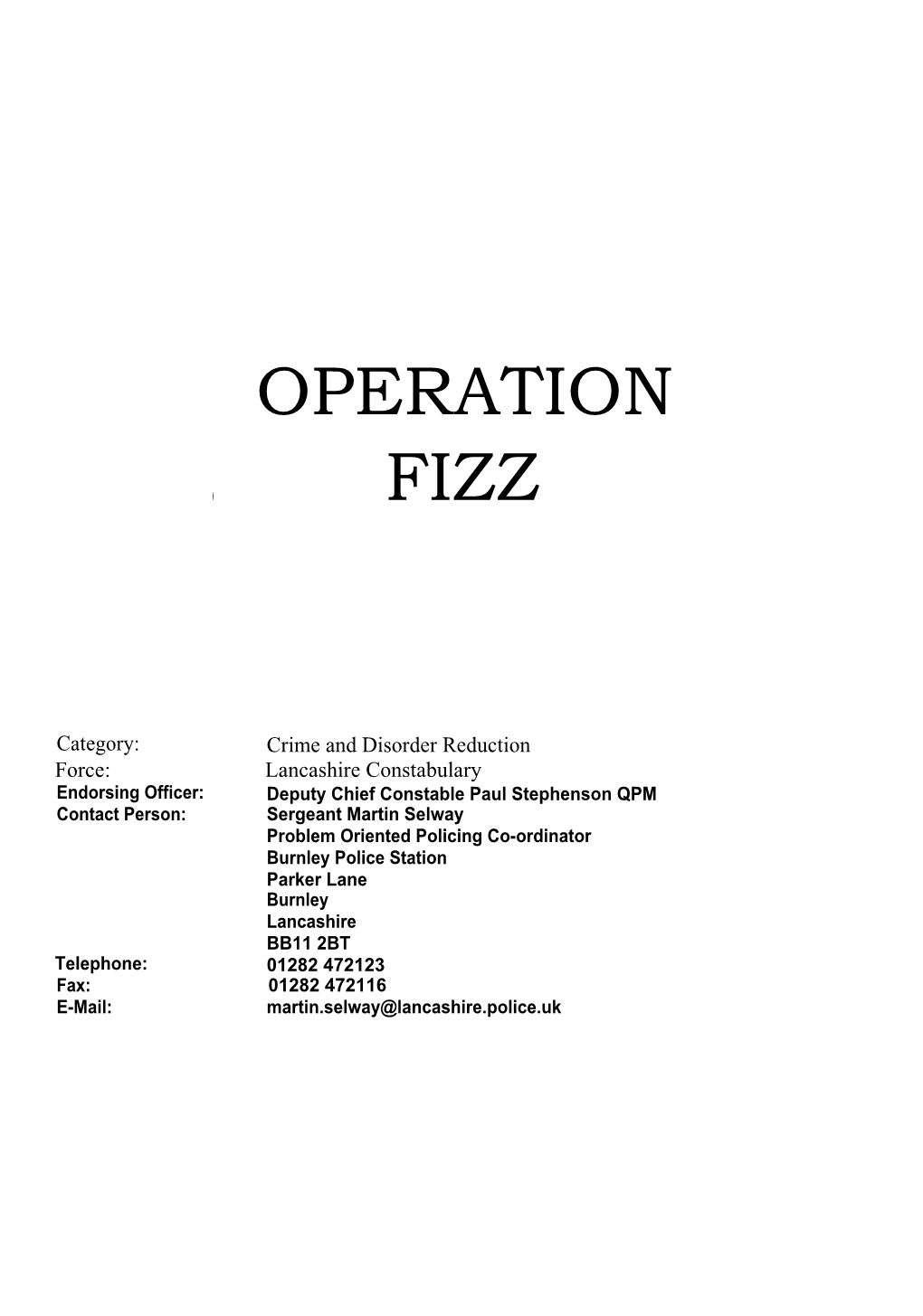 Operation . Fizz