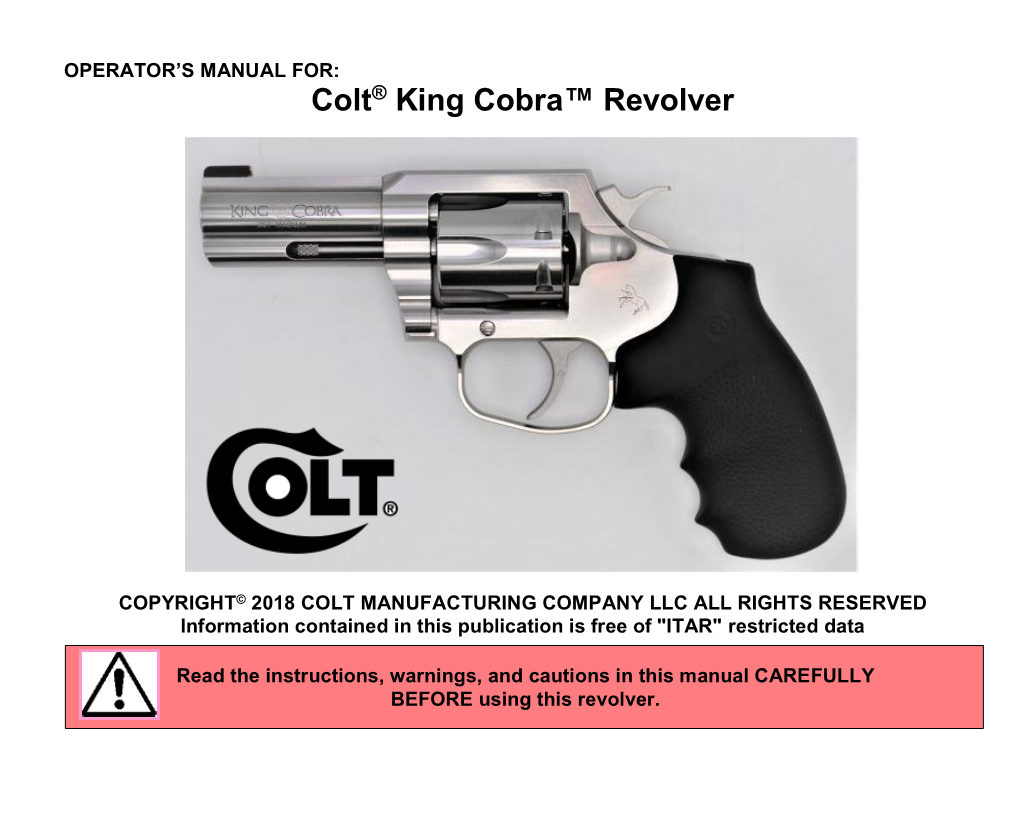 Colt® King Cobra™ Revolver