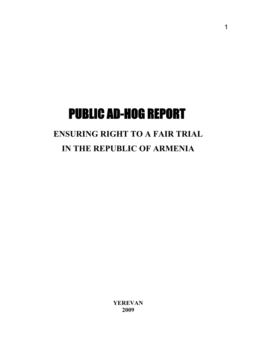 Ad Hoc Report in 2009