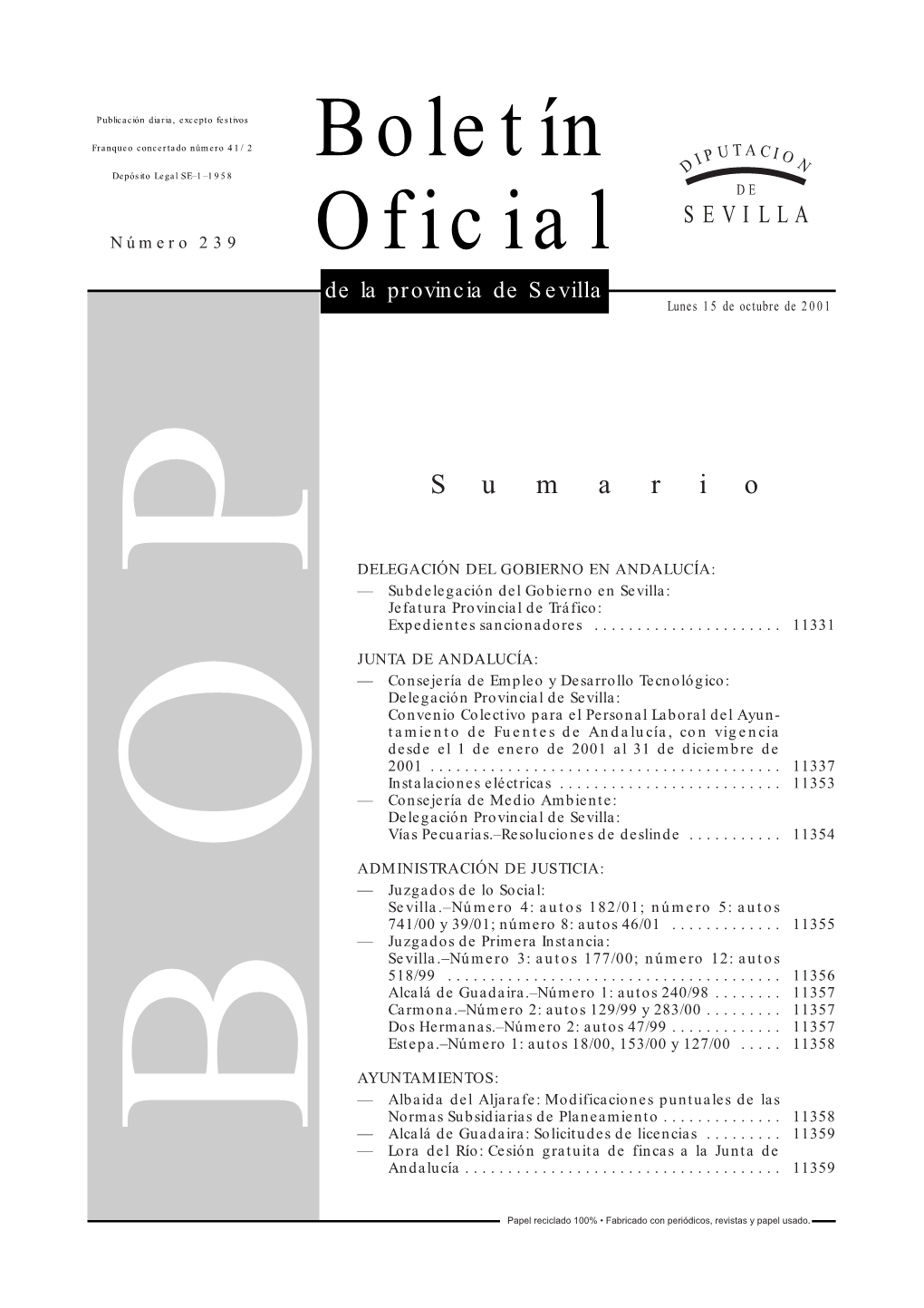 BOP — Alcalá De Guadaira: Solicitudes De Licencias