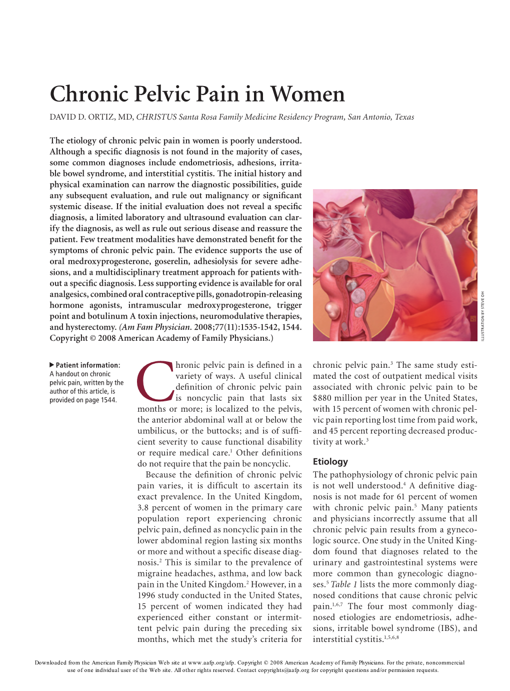 Chronic Pelvic Pain in Women David D