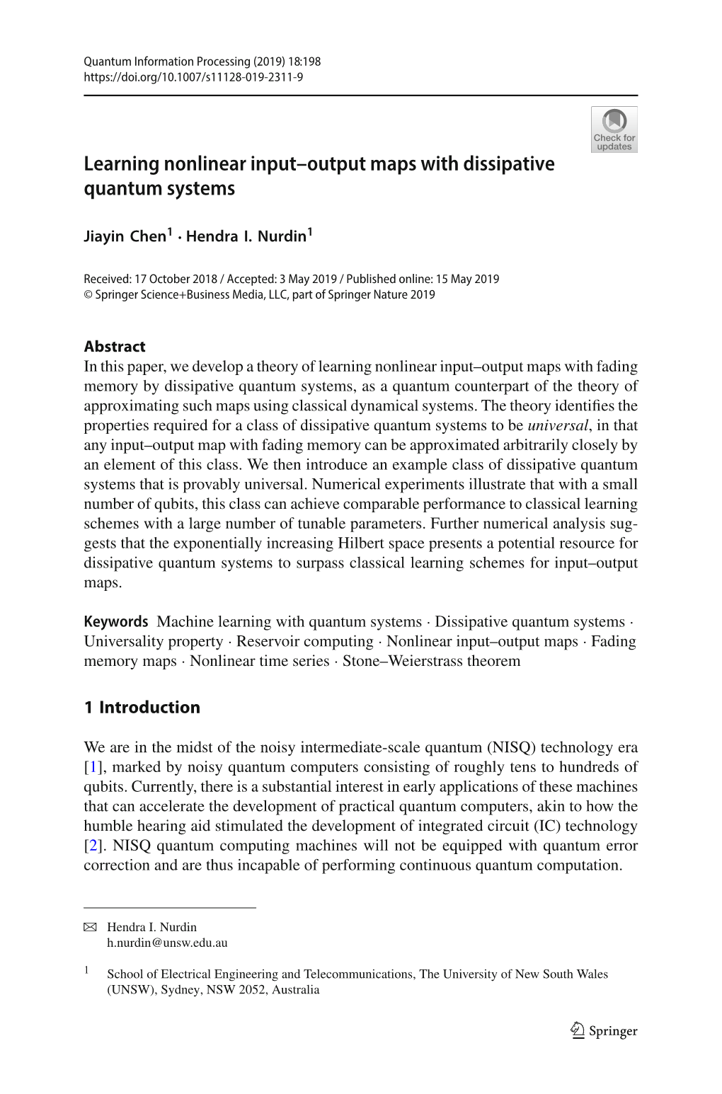 Learning Nonlinear Input–Output Maps with Dissipative Quantum Systems