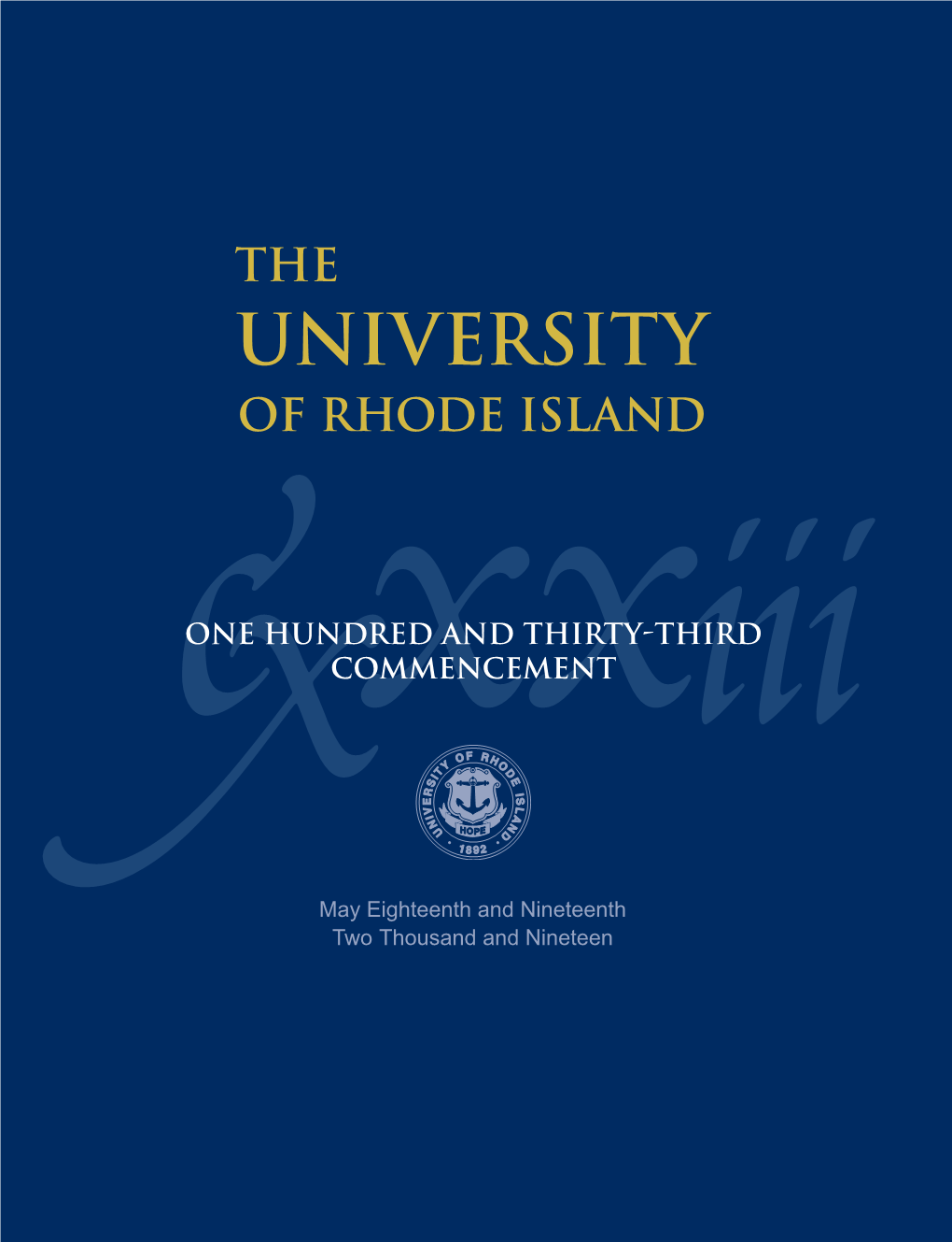 ONE HUNDRED and THIRTY-THIRD COMMENCEMENT Iii