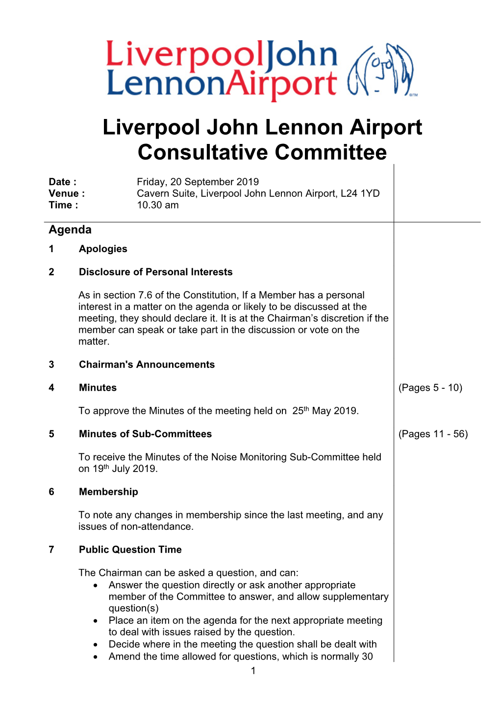 (Public Pack)Agenda Document for Liverpool Airport Consultative