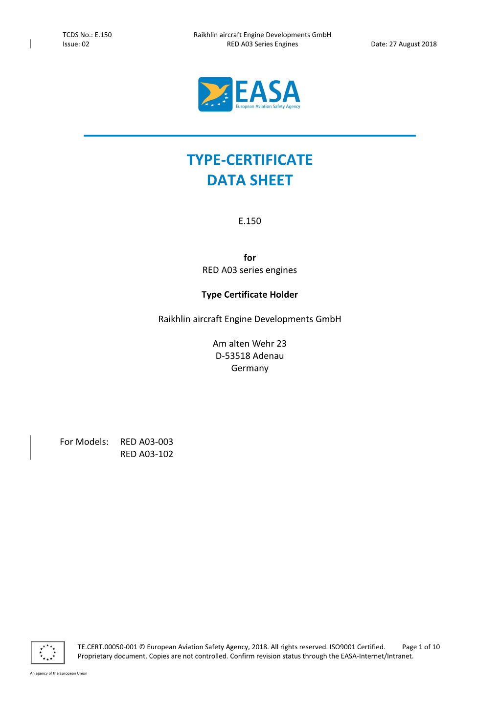 Type-Certificate Data Sheet