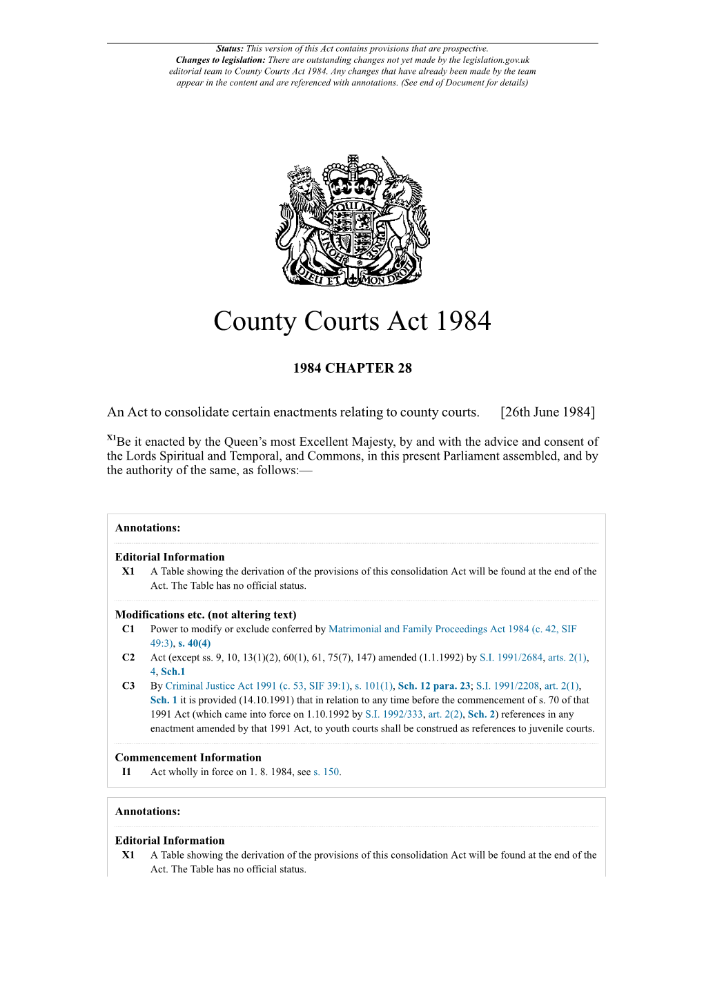 County Courts Act 1984