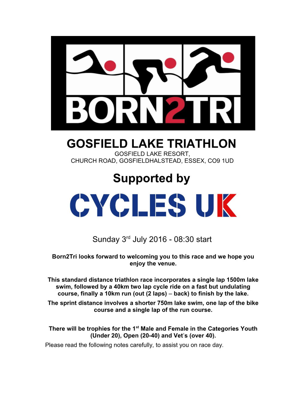 Gosfield Lake Triathlon