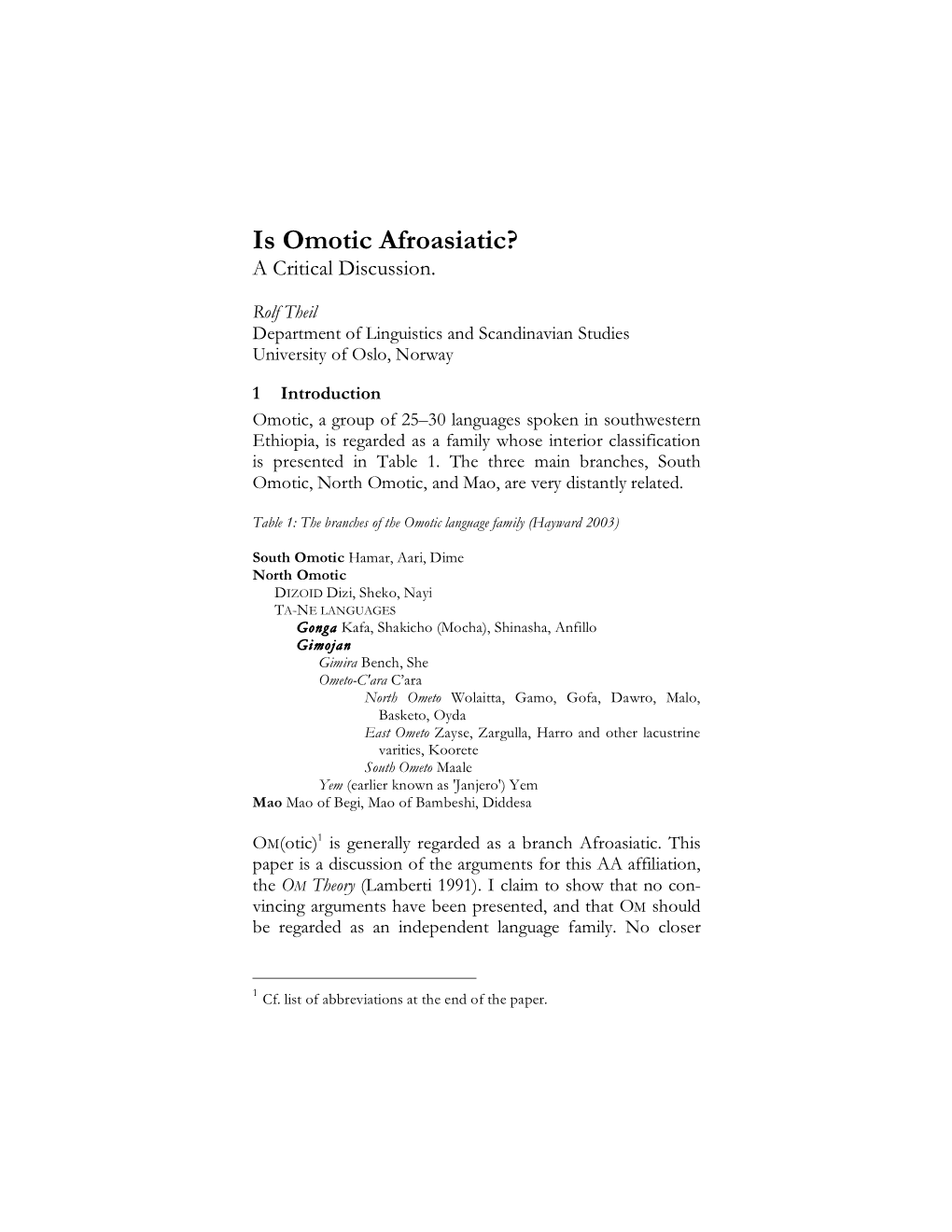 THEIL+Is+Omotic+Afroasiatic.Pdf