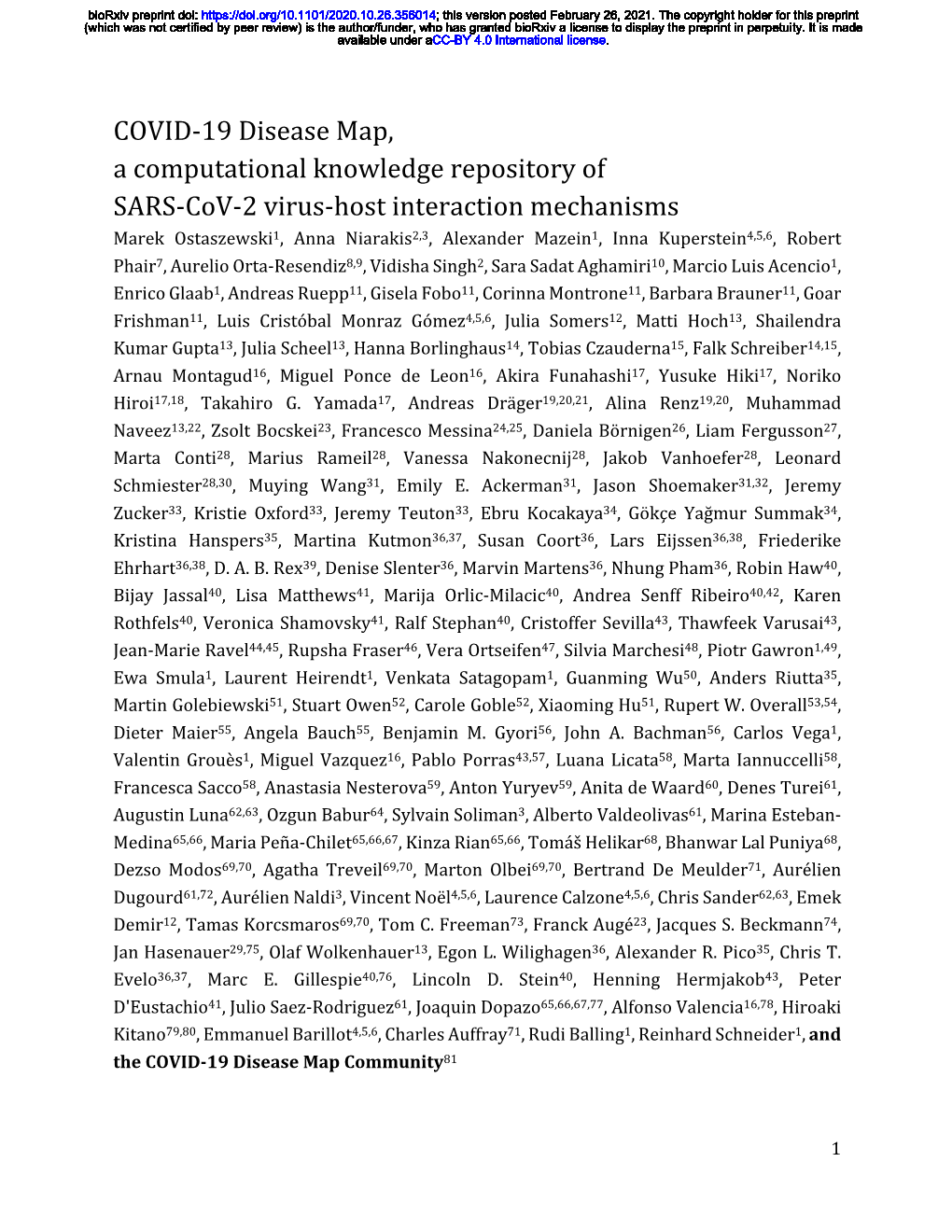 COVID-19 Disease Map, a Computational Knowledge