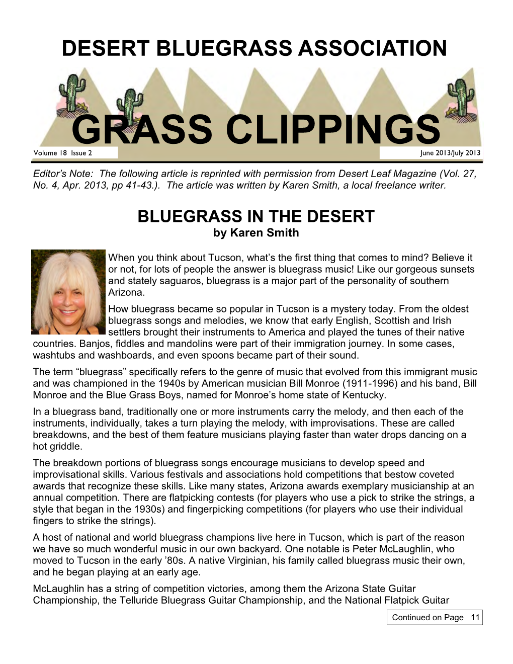 GRASS CLIPPINGS Volume 18 Issue 2 June 2013/July 2013