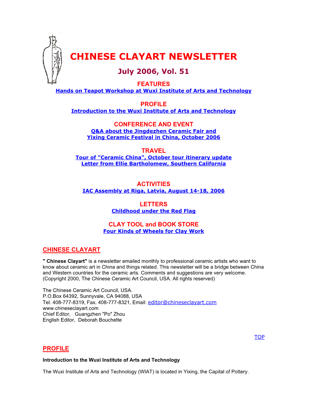 Newsletter for July 2006, Vol. 51