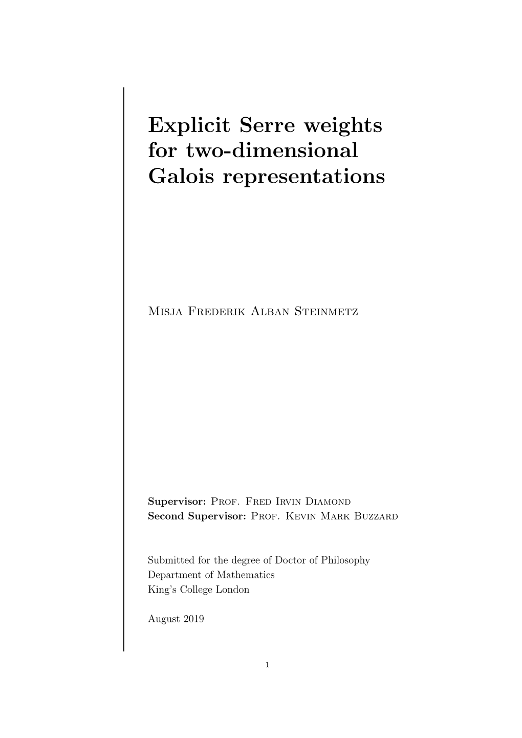 Explicit Serre Weights for Two-Dimensional Galois Representations